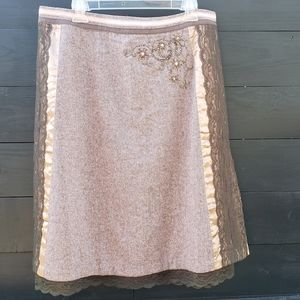 New Elevenses brown knee length skirt from Anthroplogie